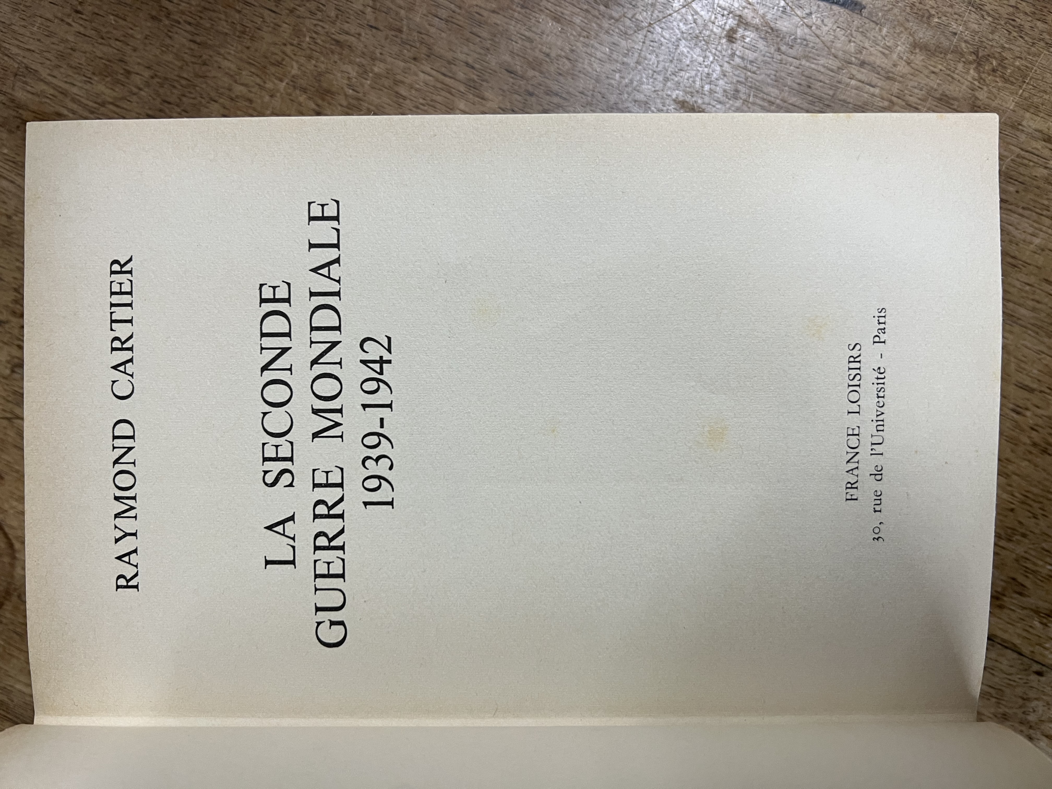 La vendu Seconde Guerre Mondiale 1939-1945, 2 Tomes, Raymond Cartier, Édition 1965