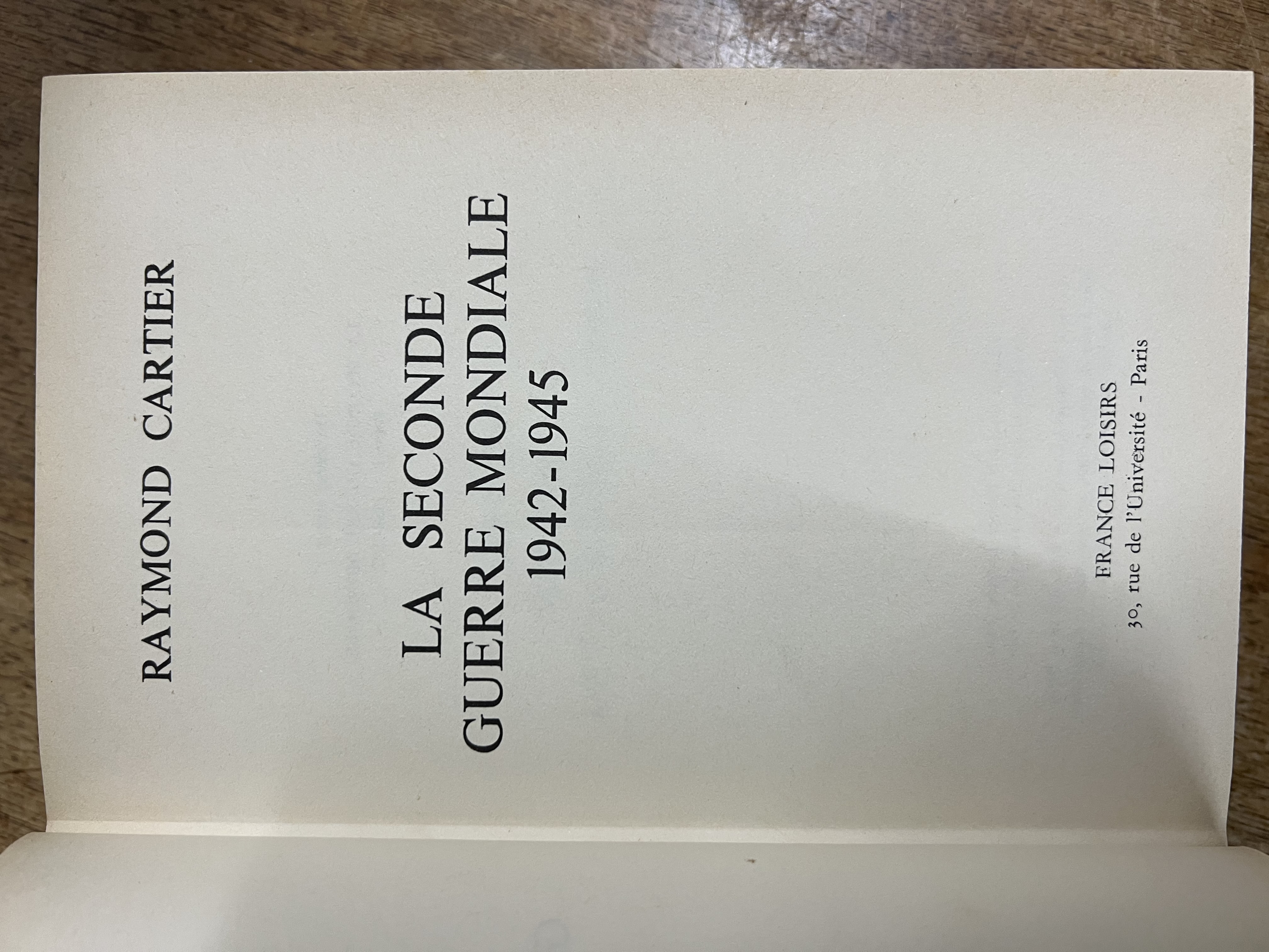 La vendu Seconde Guerre Mondiale 1939-1945, 2 Tomes, Raymond Cartier, Édition 1965